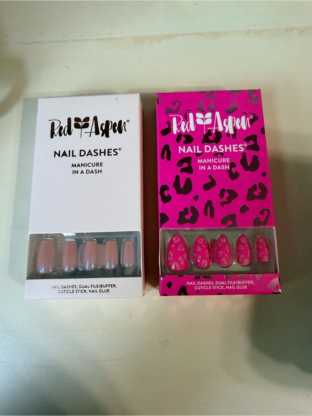 Red Aspen Pink Leopard & Nude Nail Dashes Duo Pack